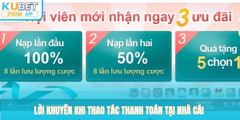 Lời khuyên khi thao tác thanh toán tại nhà cái 